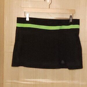 Adidas Climalite Black Skirt Neon Green Detail Built-in Shorts Large